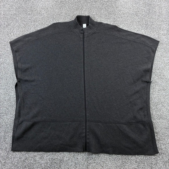 lululemon athletica Sweaters - Lululemon Poncho Cardigan Sweater Women's One Size Charcoal Gray Knit Zip